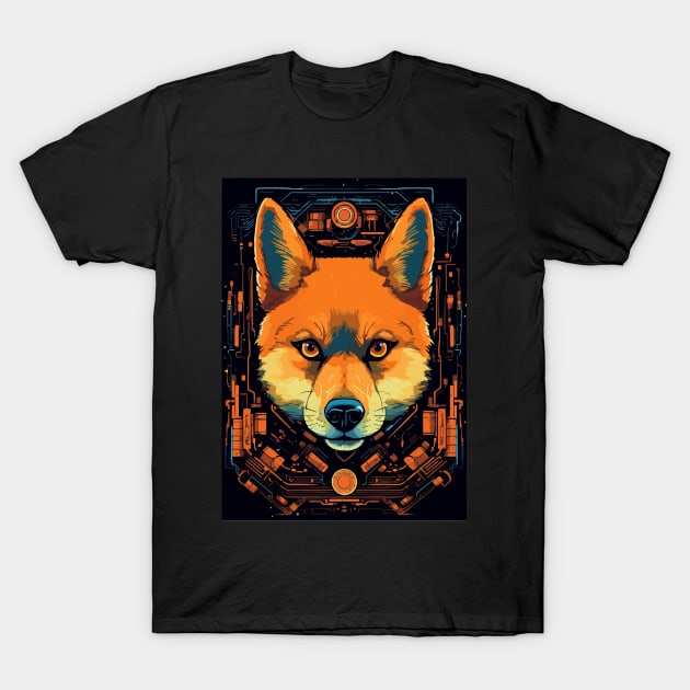 Cyberpunk Futuristic Shiba Inu Dog Breed T-Shirt by Art-Jiyuu